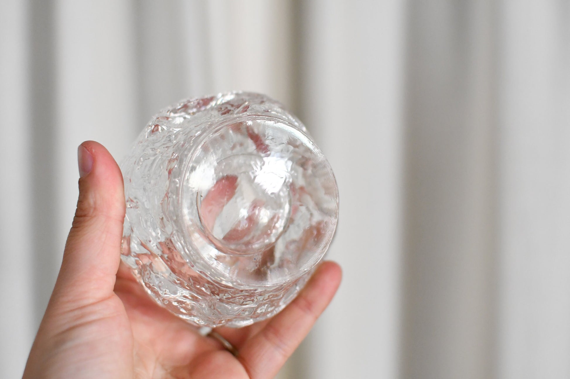 Vintage Costa Boda Snowball Candle Votive // 4 inches Small Size