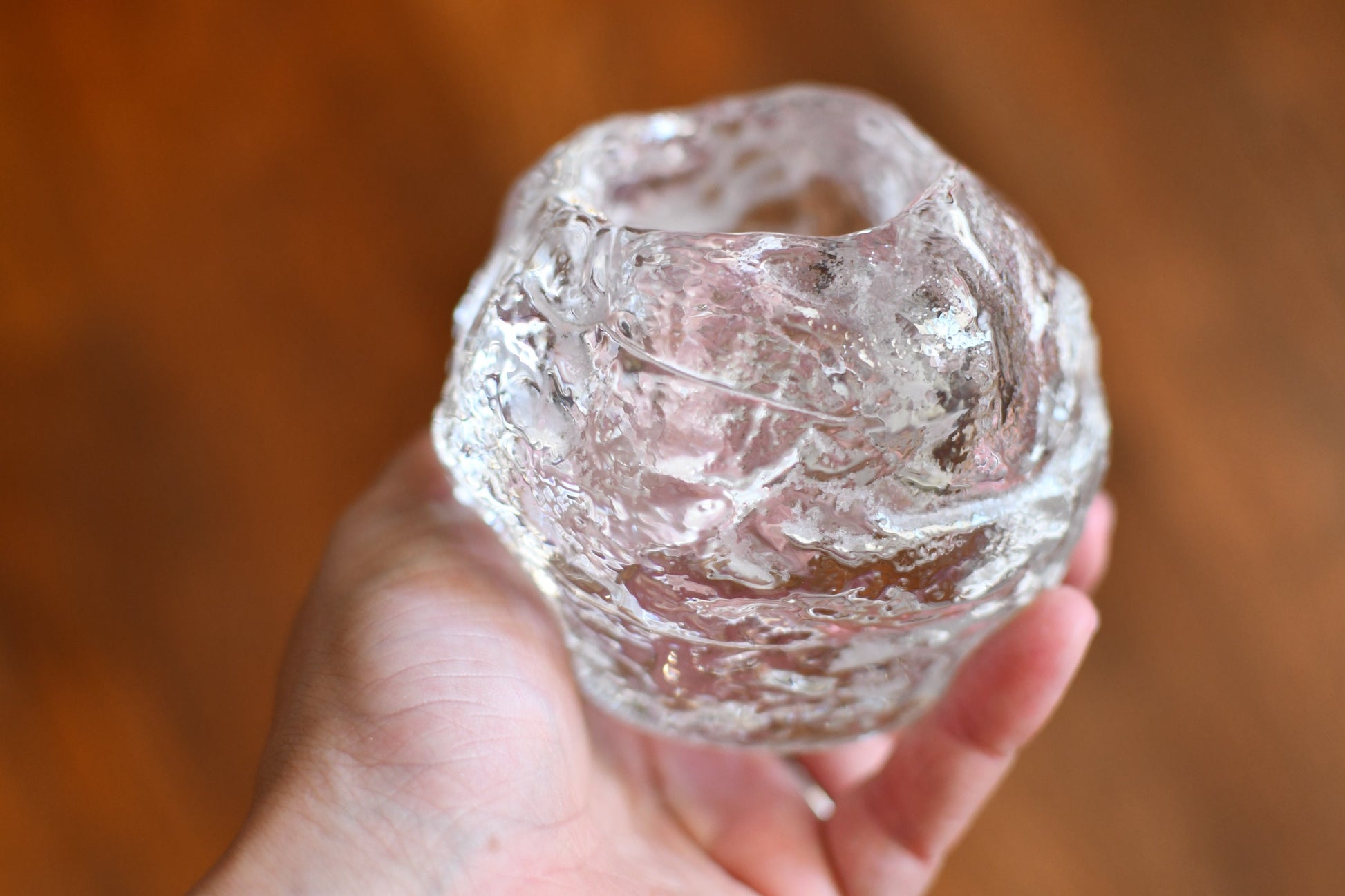 Vintage Costa Boda Snowball Candle Votive // 4 inches Small Size