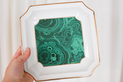 1970s Malachite Print Andrea by Sadek Porcelain Dish