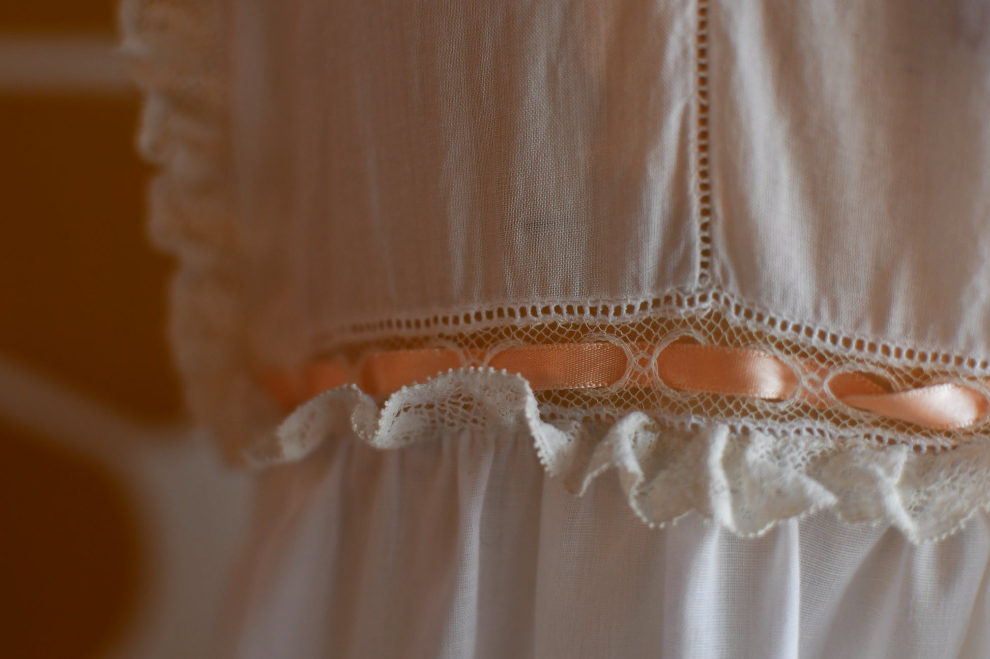Vintage Handmade French Lace 100% Cotton Nightgown // Antique Style Victorian Boho Nightgown Maxi Dress