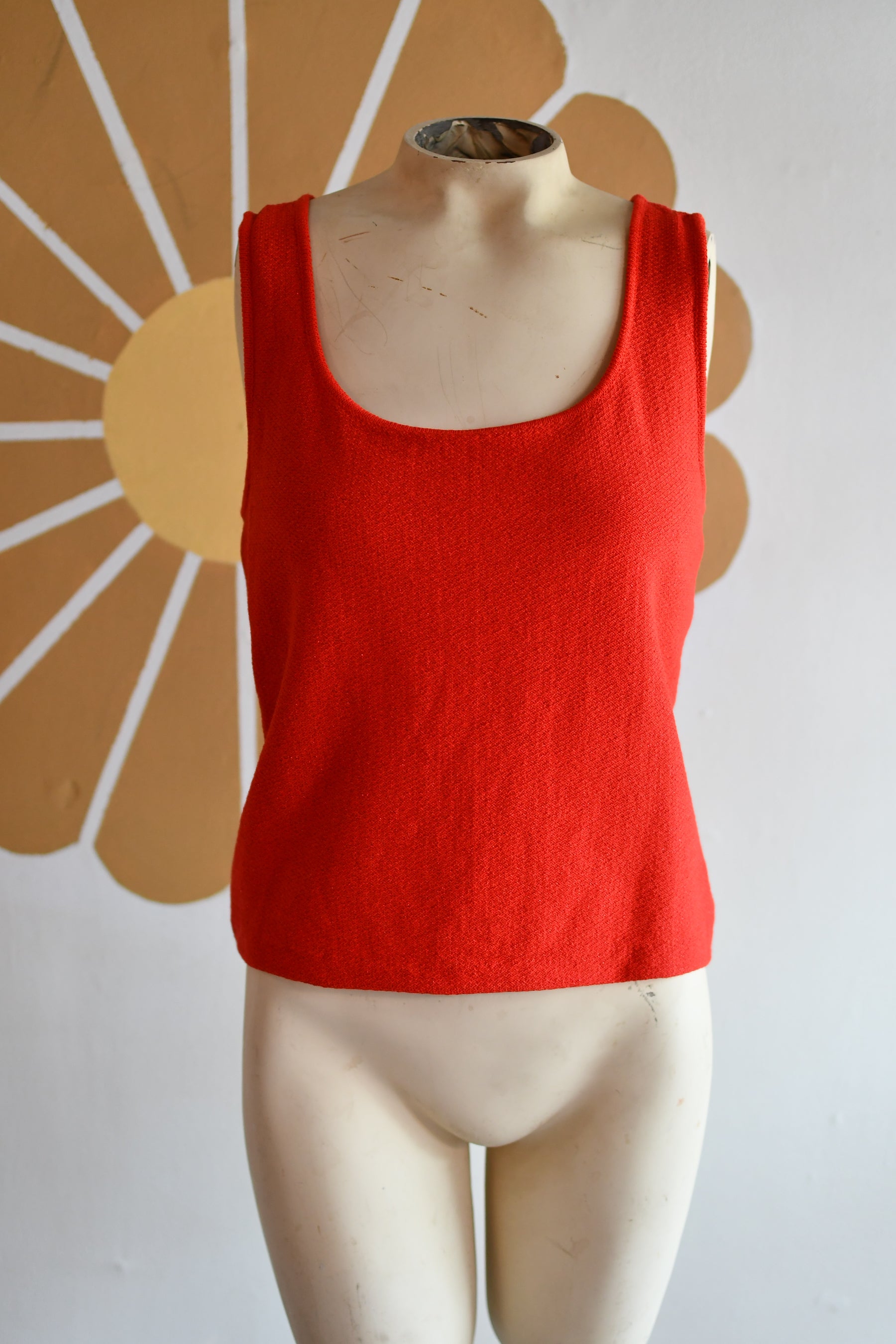 Y2K Lobster Red Knit St. John Sparkle Tank