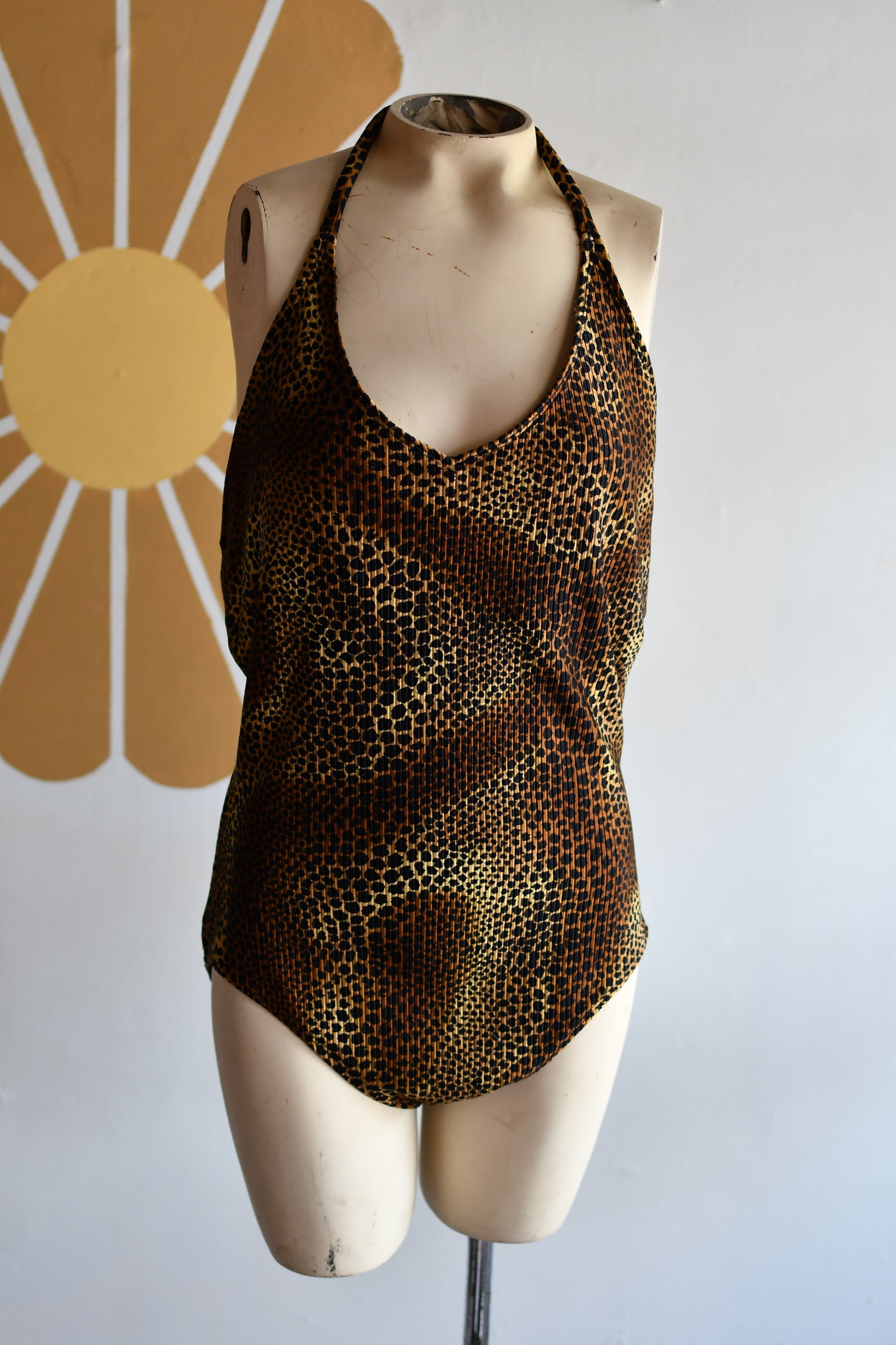 Vintage Leopard Print Bathing Suit / Body Suit
