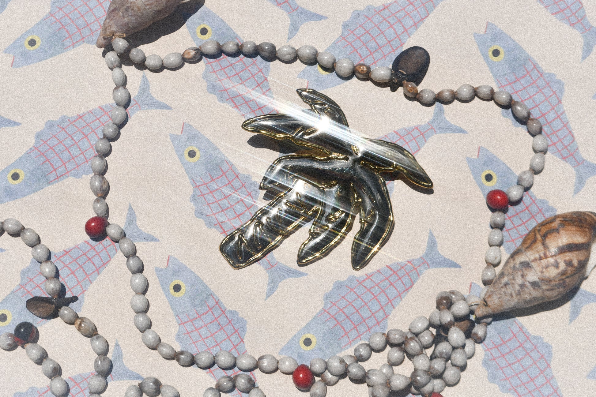 Vintage Two Tone Metal Palm Tree Brooch Pendant // Made in Mexico