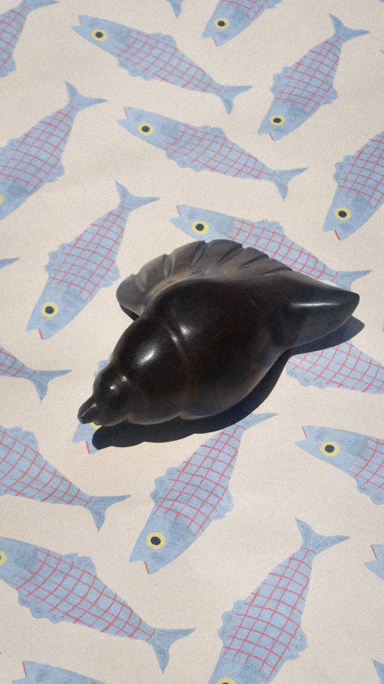 Vintage Hand Carved Ironwood Seashell Sculpture