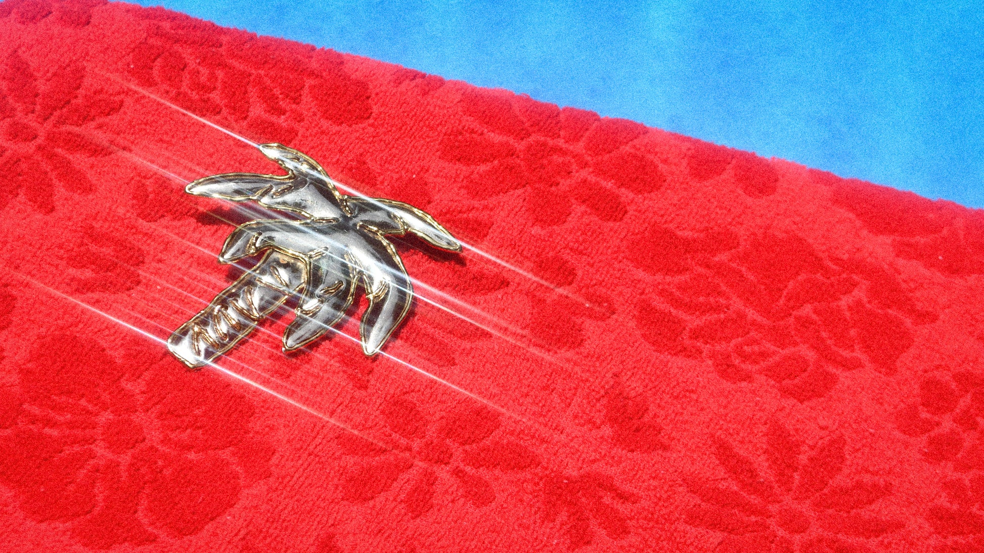 Vintage Two Tone Metal Palm Tree Brooch Pendant // Made in Mexico