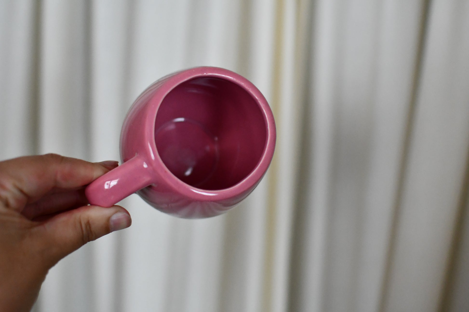 Vintage Mauve Pink Set of 6 Mugs // Post Modern Chef Bourdeaux Ceramic Mug Set