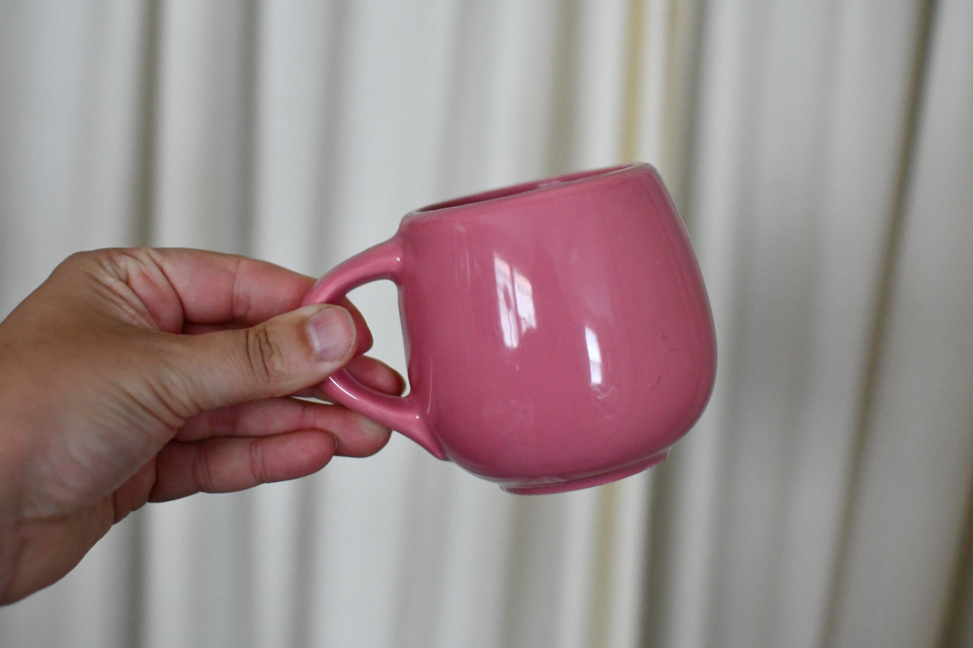 Vintage Mauve Pink Set of 6 Mugs // Post Modern Chef Bourdeaux Ceramic Mug Set