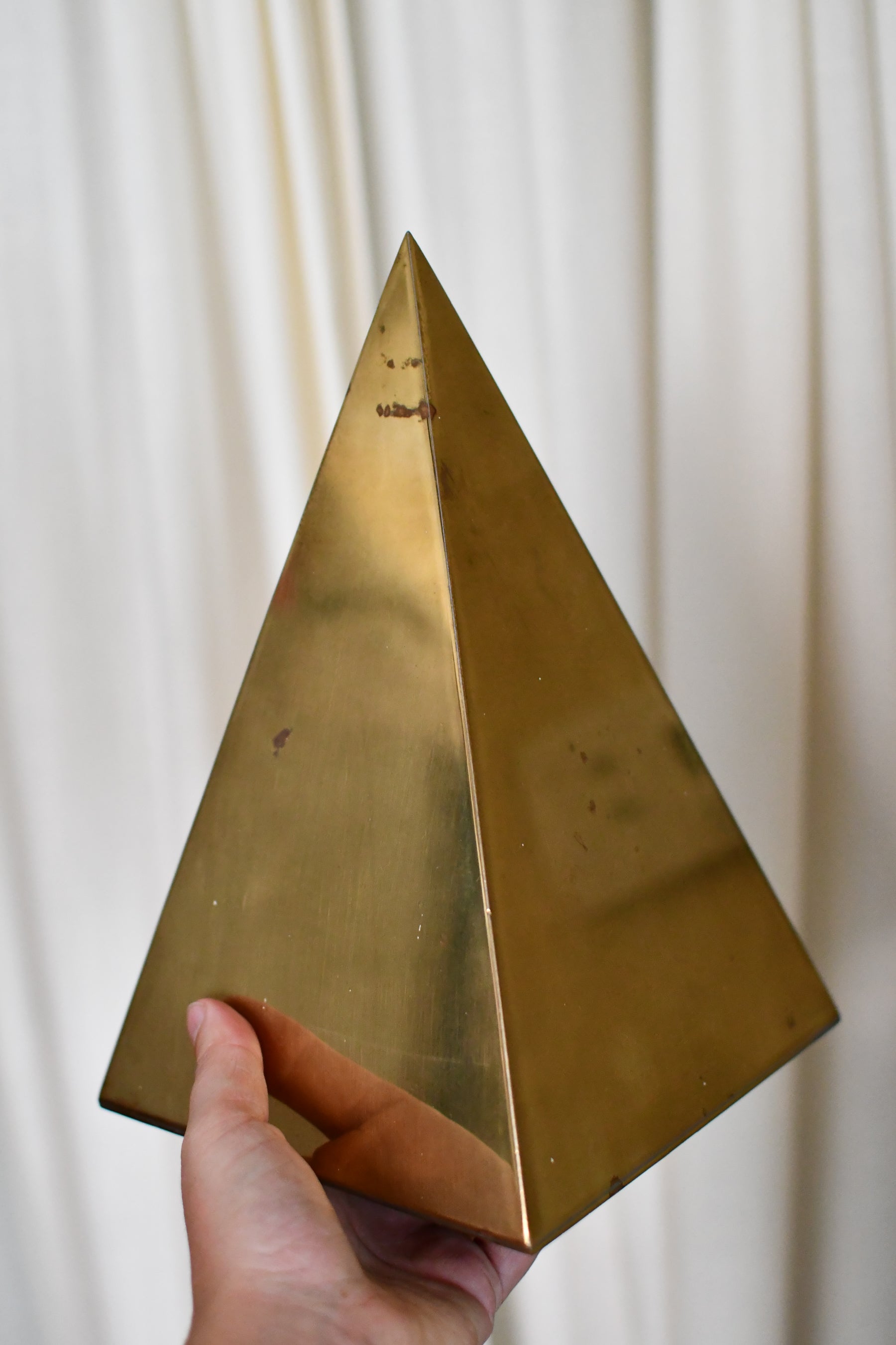 Vintage 1970s Brass Sculptural Pyramid