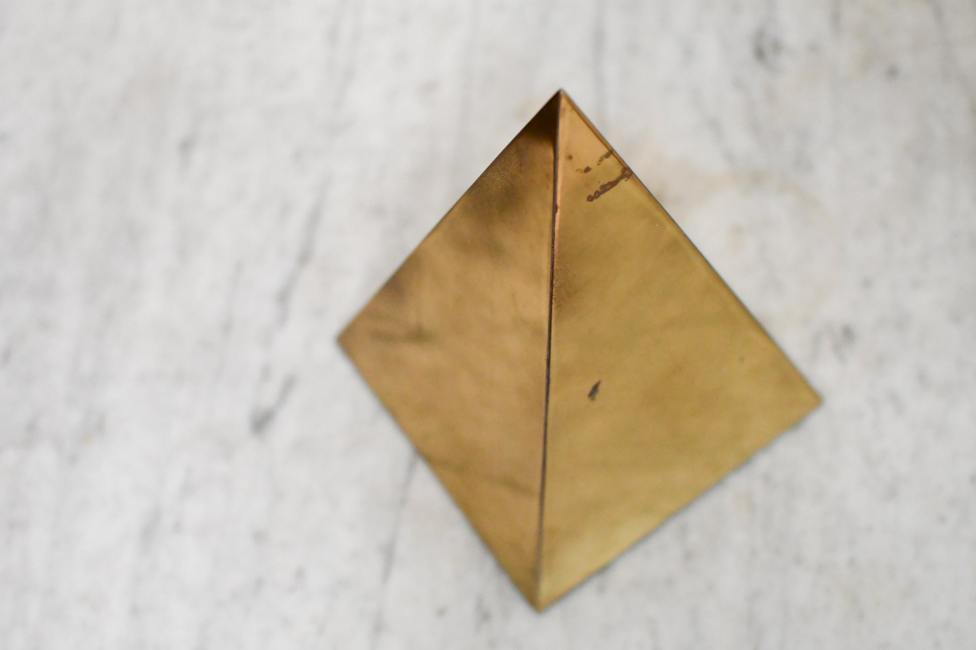 Vintage 1970s Brass Sculptural Pyramid