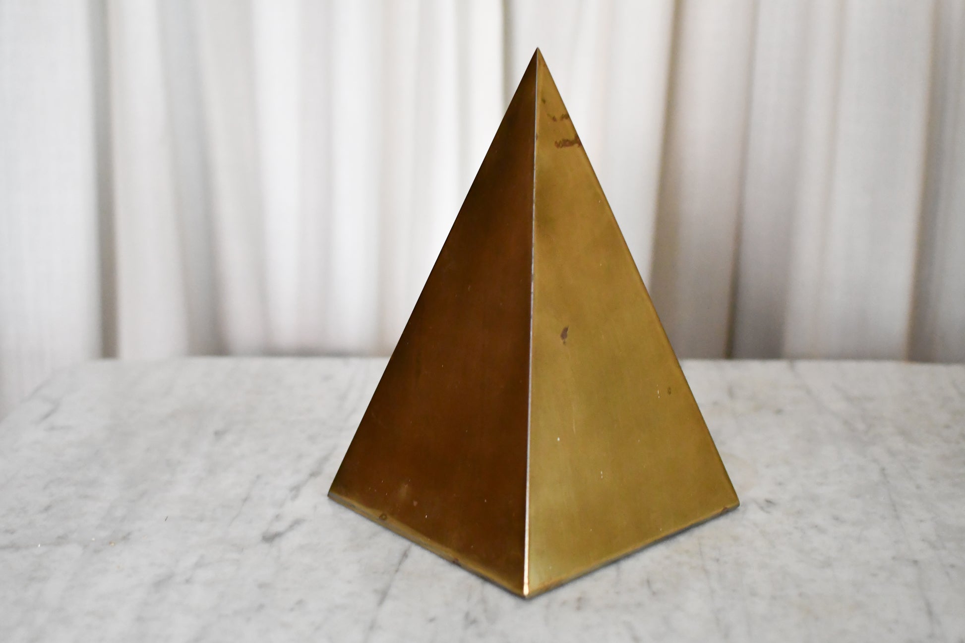 Vintage 1970s Brass Sculptural Pyramid