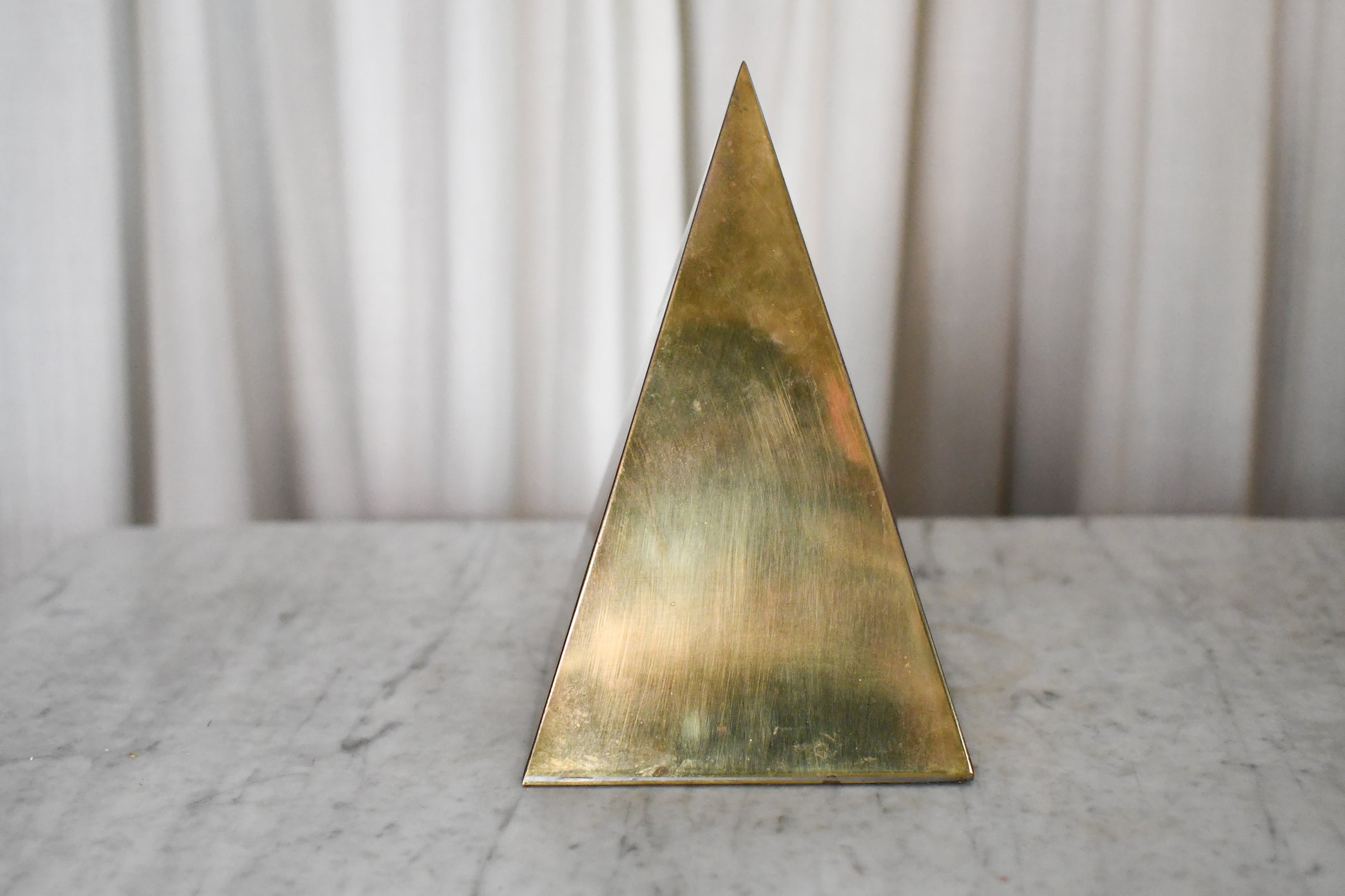 Vintage 1970s Brass Sculptural Pyramid
