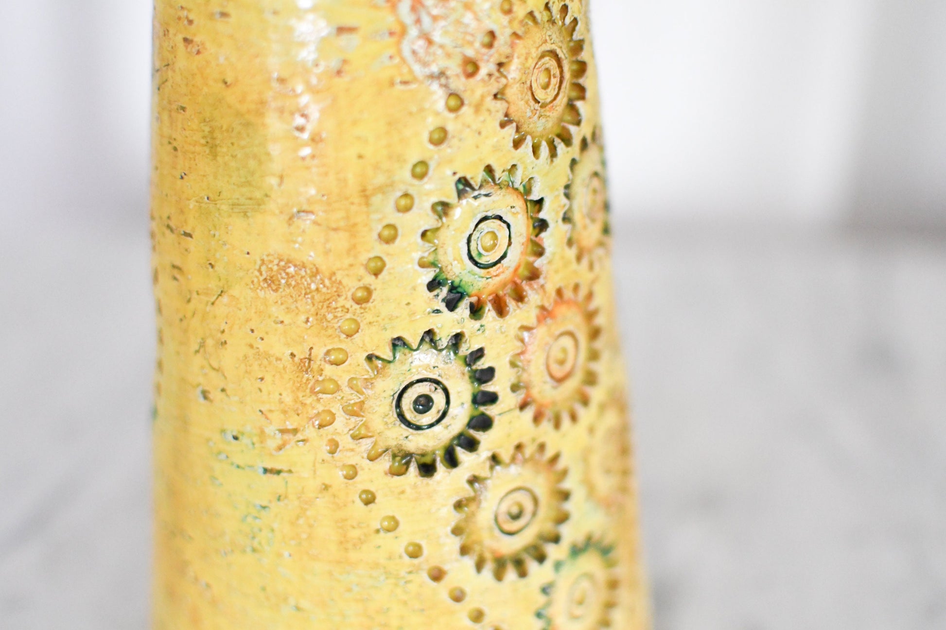 1960s Aldo Londi Rosenthal-Netter Pottery Yellow Glaze Bitossi Ceramic Owl