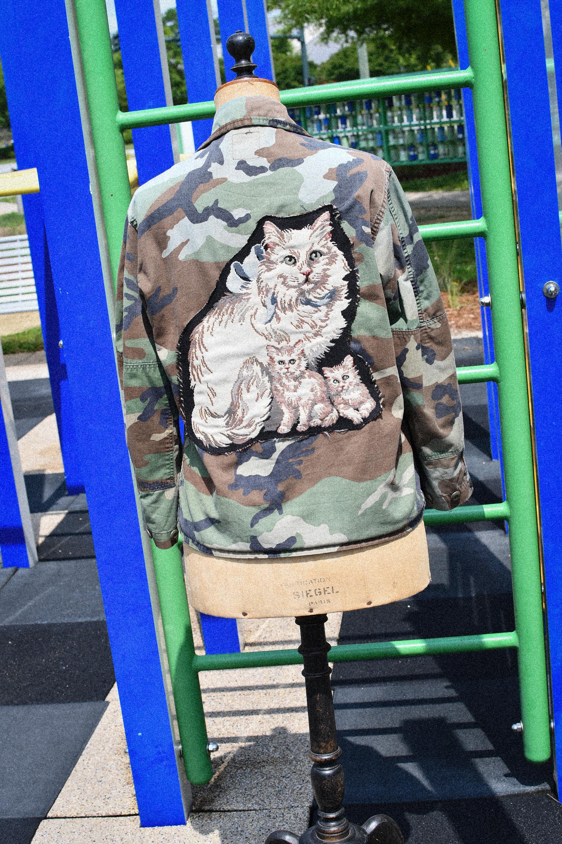 Vintage Upcycled Patched Army Jacket // One of  a King Sustainable Fashion Jacket