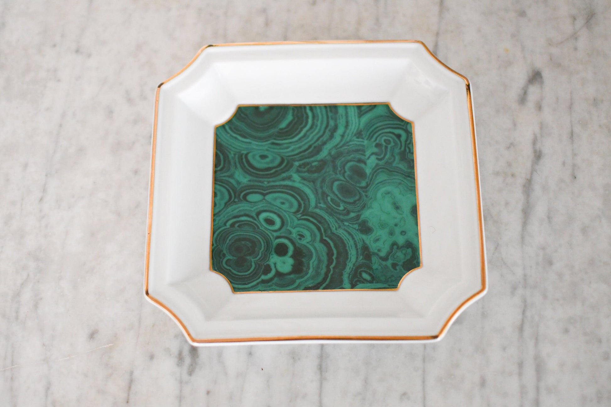 1970s Malachite Print Andrea by Sadek Porcelain Dish
